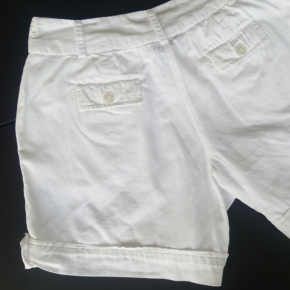 PEPPERMINT BAY ♡ Super-Sweet Vintage White Button Cuff Cotton Casual Shorts S - Picture 9 of 12